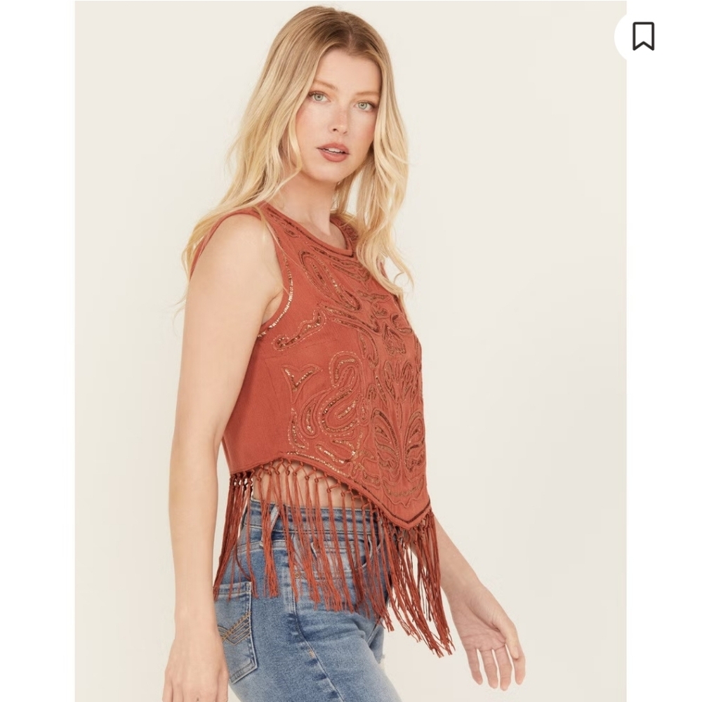 IDYLLWIND Showstopper Fringe Top Size XXL